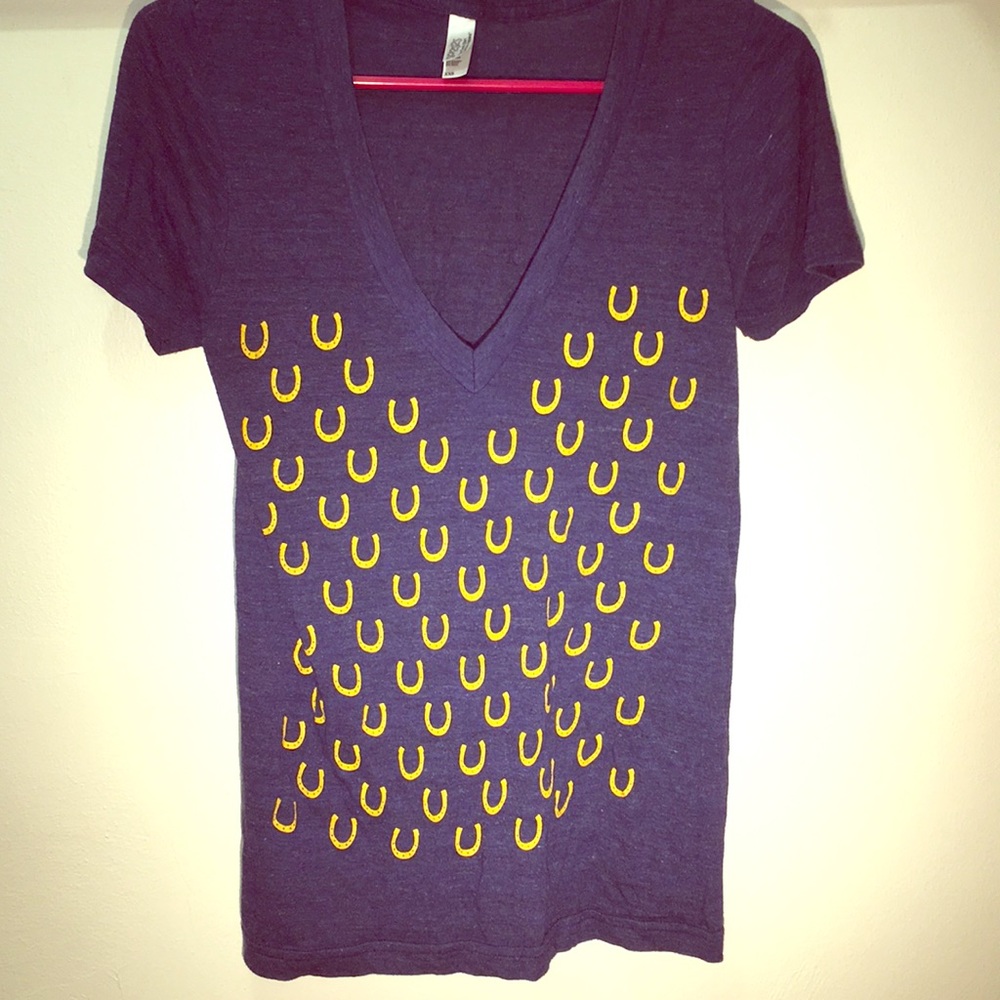 American Apparel Horseshoe Design Indigo Top